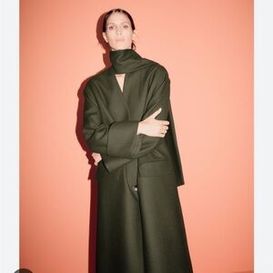 Zara Manteco Wool Scarf Coat